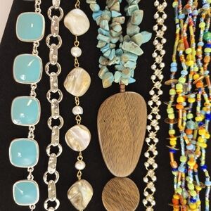 Practice post: Turquoise and Wood Beaded Necklace